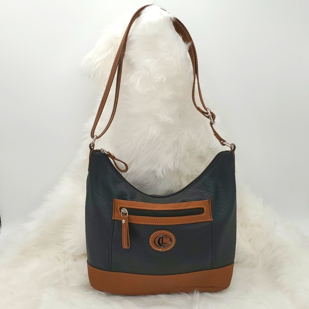 ♤ Chinese Laundry Black Faux Leather Hobo Shoulder Bag with Adjustable Strap